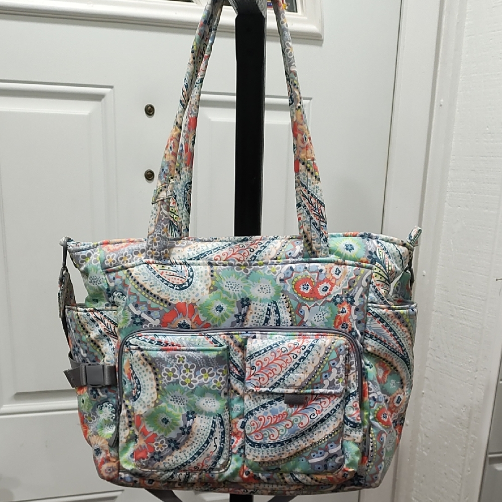 Floral Paisley Quilted Tote Bag in Multicolor